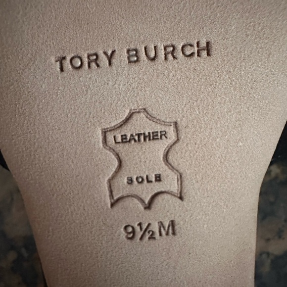 Tory Burch Women's Eleanor Black Pavé Kitten Heel Sandals - Picture 8 of 9